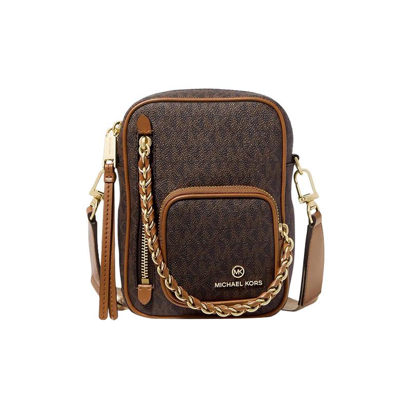 MICHAEL KORS Gold Hardware Polyurethane Shoulder Crossbody Bag Small Women s Brown золотой