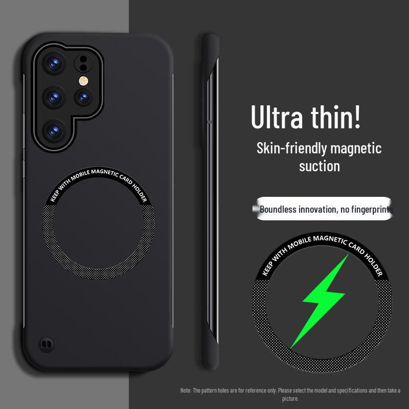 

Samsung S25 Ultra Безрамковий Магнітний Чохол A56: Чохол з відчуттям шкіри, з захистом від перегріву S25 Ultra чорний