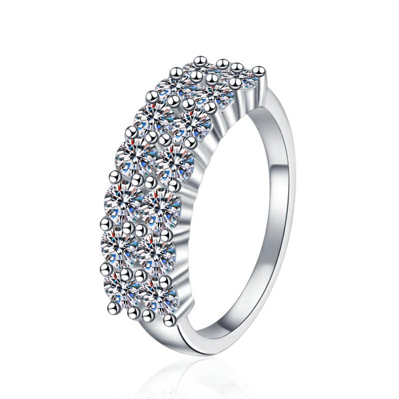 Elegant Vintage Cuban Moissanite Ring: S925 Sterling Silver