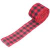 5m Christmas Wired Edge Ribbon Decorative Plaid Ribbon for Home DIY Gift Wrapping Crafts(Black Red )