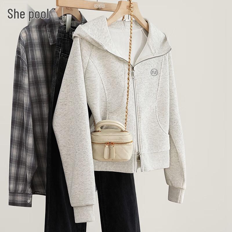 

Женская осенняя куртка с капюшоном, короткая, повседневная, 2025 XL