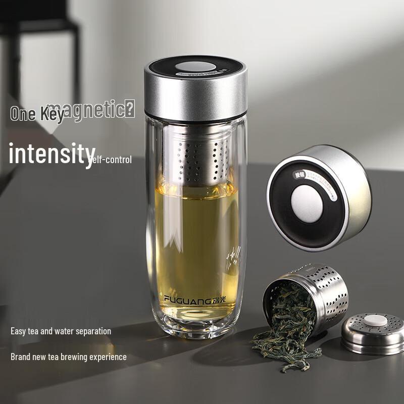 FUGUANG Double-Wall Tea Infuser Glass Bottle