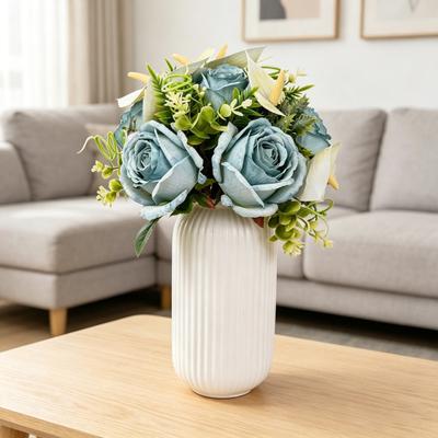 Artificial Rose Bouquet Simulated Fabric Not Wither Blooms All Year No Watering Needed Simulation Flower for Home Table Decorations
