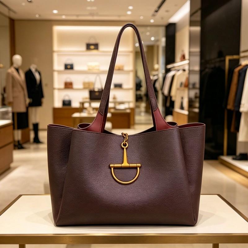 Womens Large PU Tote Shoulder Bag Retro Minimalist Crossbody Daily Commute Street Style