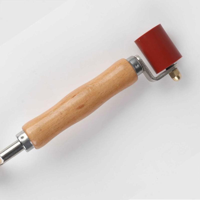 Professional Combination Rubber Pressure Roller & Metal Corner Roller with Ergonomic Wood Handle for Professional