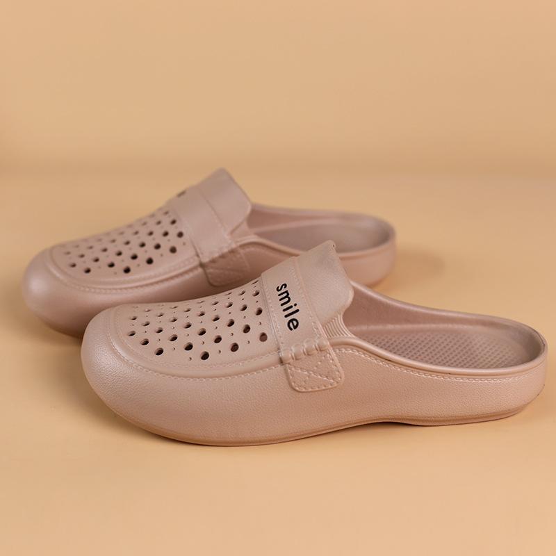 Baotou cool slippers women's summer light and non-slip outer wear household indoor flat beach shoes can be launched into the water hole shoes women