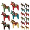 6/12Pcs Christmas Ornament Colorful Horse Design Hanging Decoration with Lanyard Christmas