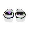 White EVA Clogs with Bright Heart Print, Lightweight Slip On Garden Shoes, Breathable Beach Sandals, Indoor Outdoor Slippers for Men Women