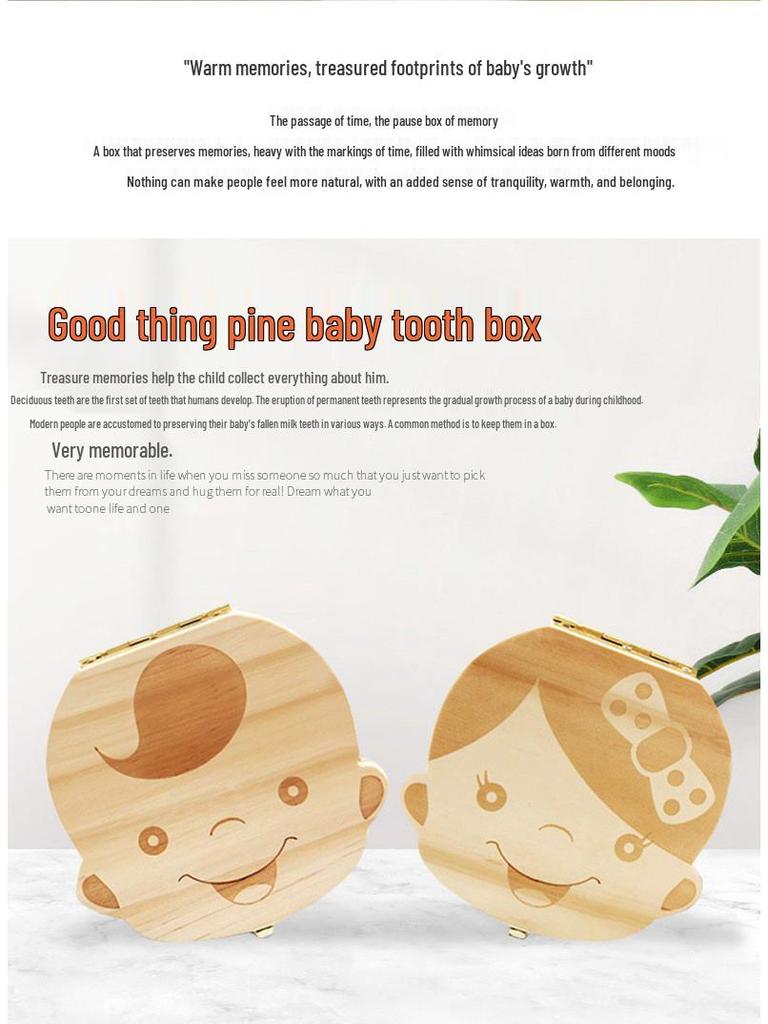 Children's Wooden Tooth & Lanugo Keepsake Box