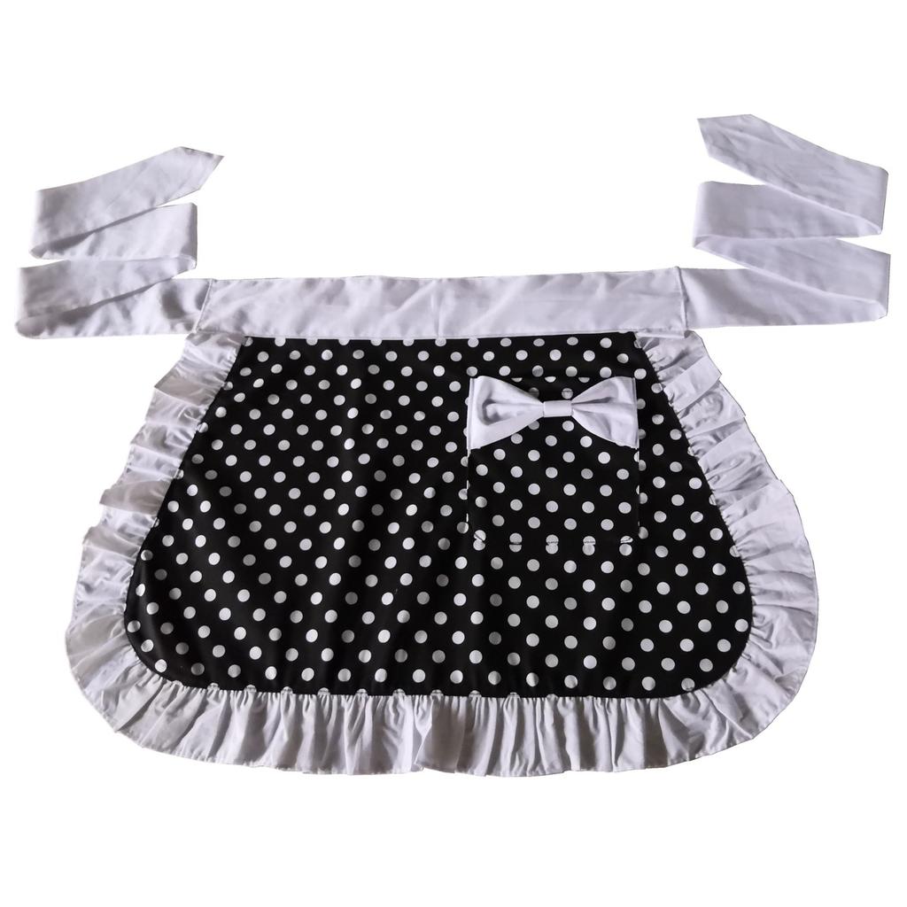 Half Waist Apron Cute Princess Cotton Short Style Apron for Women Home Kitchen Gardening Work Apron