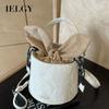 IELGY Korean Fashion Handbag, Retro Contrasting Color Bucket Bag, Shoulder Messenger Bag
