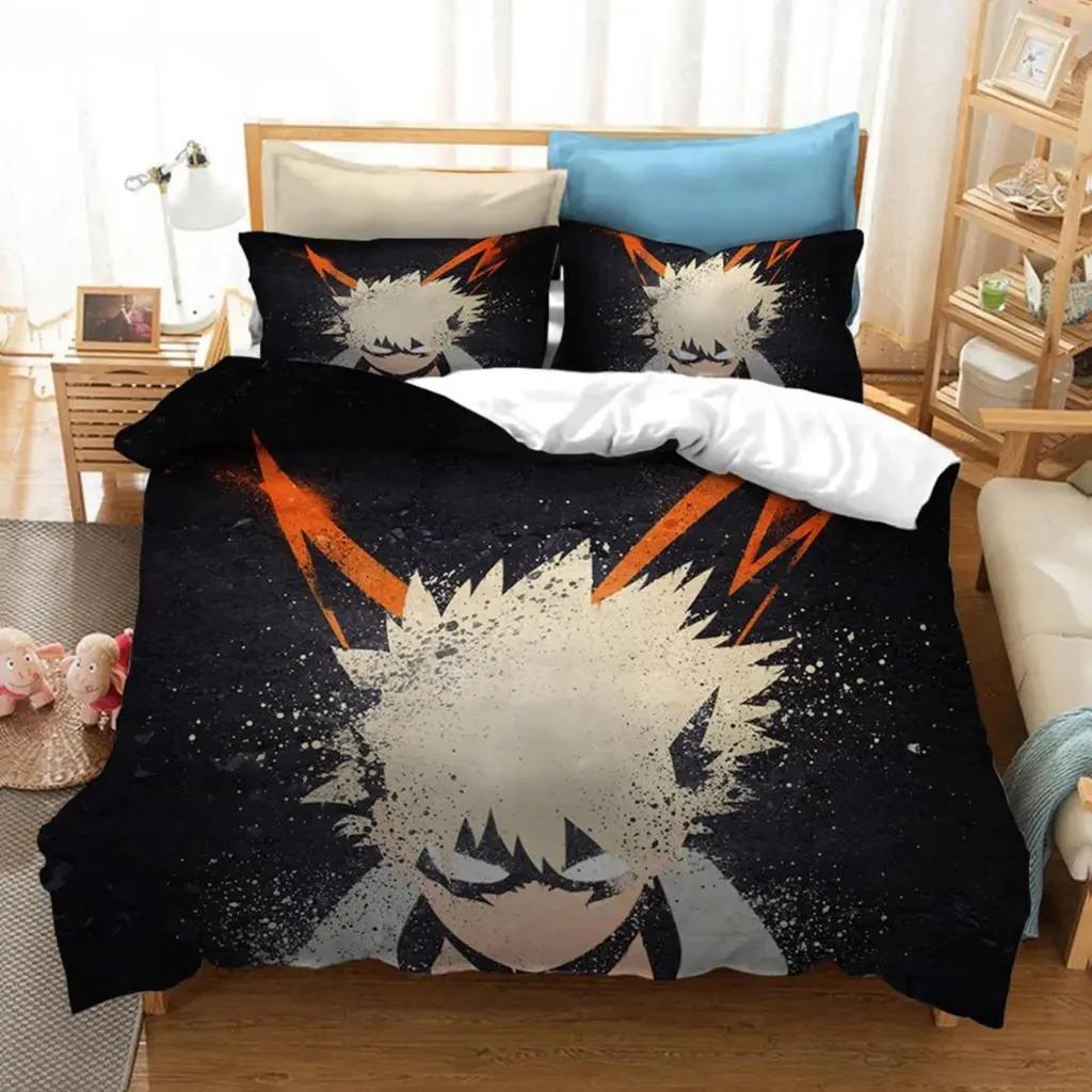 Anime My Hero Academia Bedding Set Boys Girls Twin Queen Size Duvet Cover Pillowcase Bed Kids Adult Fashion Homes Textileextile