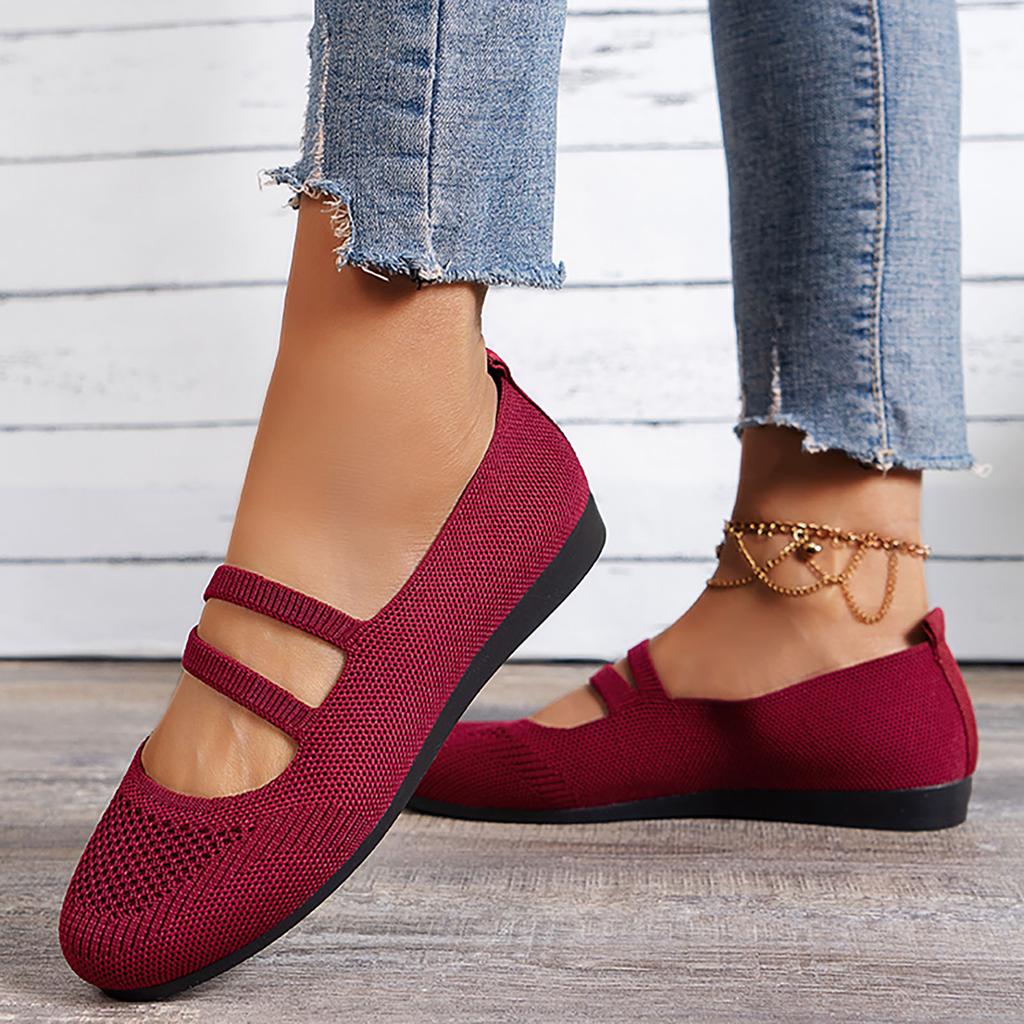 Women Flat Shoes Slip Comfortable Walking Ballerina Shoes Cute Ballet Ladies Portable Low Wedge Loafers Flat Shoes for Women