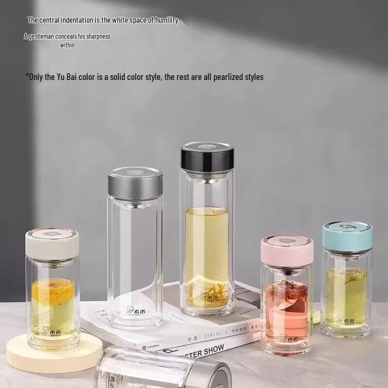 Heenoor XN-CG005C Double Wall Glass Tea Infuser Bottle