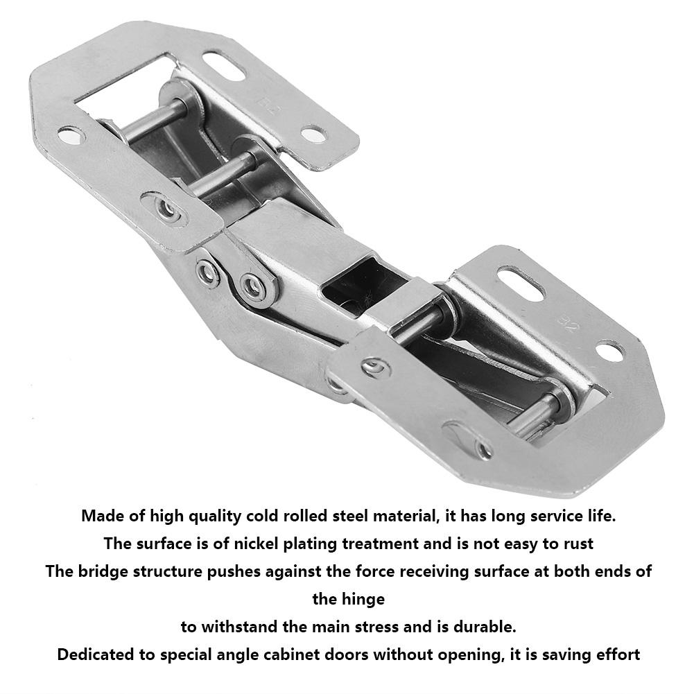 10Pcs Cold Rolled Steel Bridge Shape Free Punch Cabinet Door Furniture Hinge #2