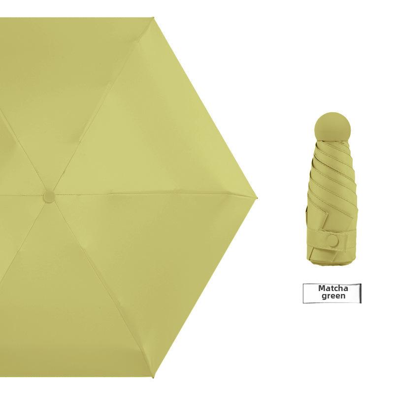 Umbrelă compactă de damă cu ștanțare aurie: Protecție UV, pliabil portabil, pentru soare și ploaie