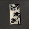 Square Back Tube Protection Clear Case For iPhone 12 13 15 Plus 16 ProMax 14 Pro Max 11 Anti-Oxygen,Coconut Tree Pattern Casing