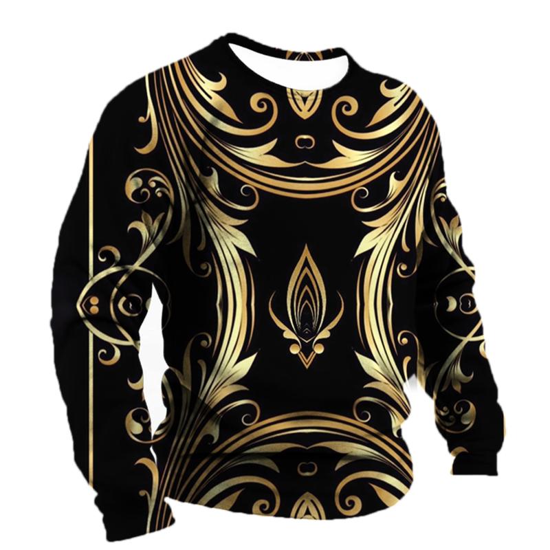 Men's T-shirt Baroque Graphics Fashion Printed T-Shirt Street O-neck Casual Clothes Oversized Top Men's Outdoor T-Shirt Pullover