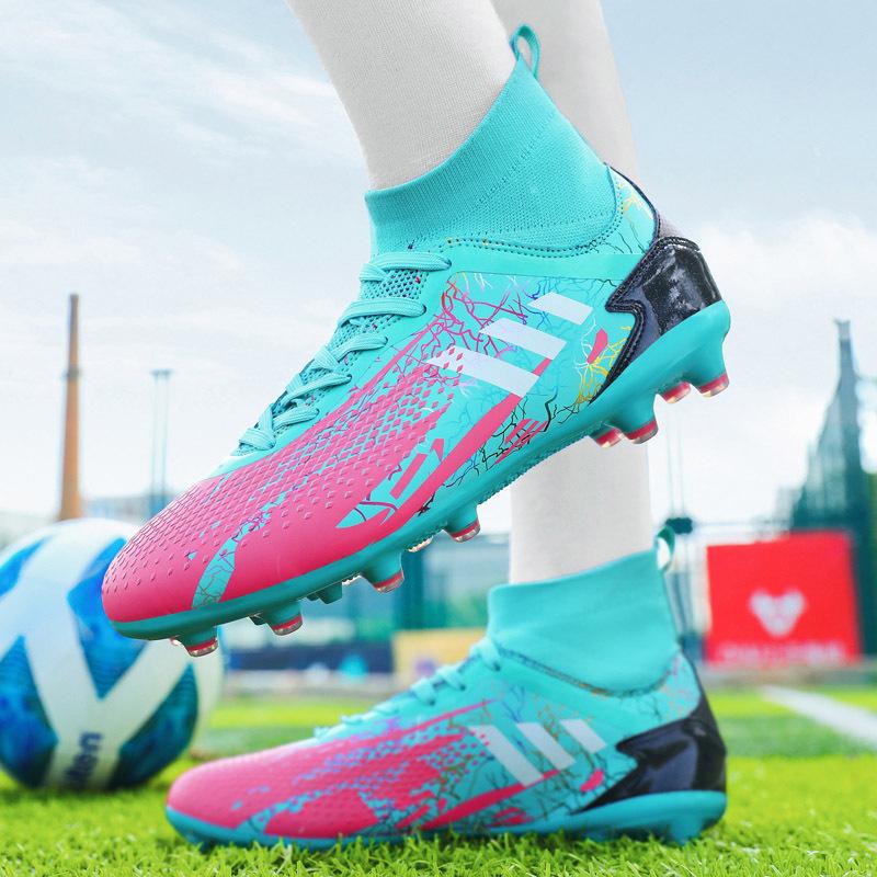 New high-top football shoes, men's AG long nails artificial turf TF broken nails training children's men's and women's sneakers