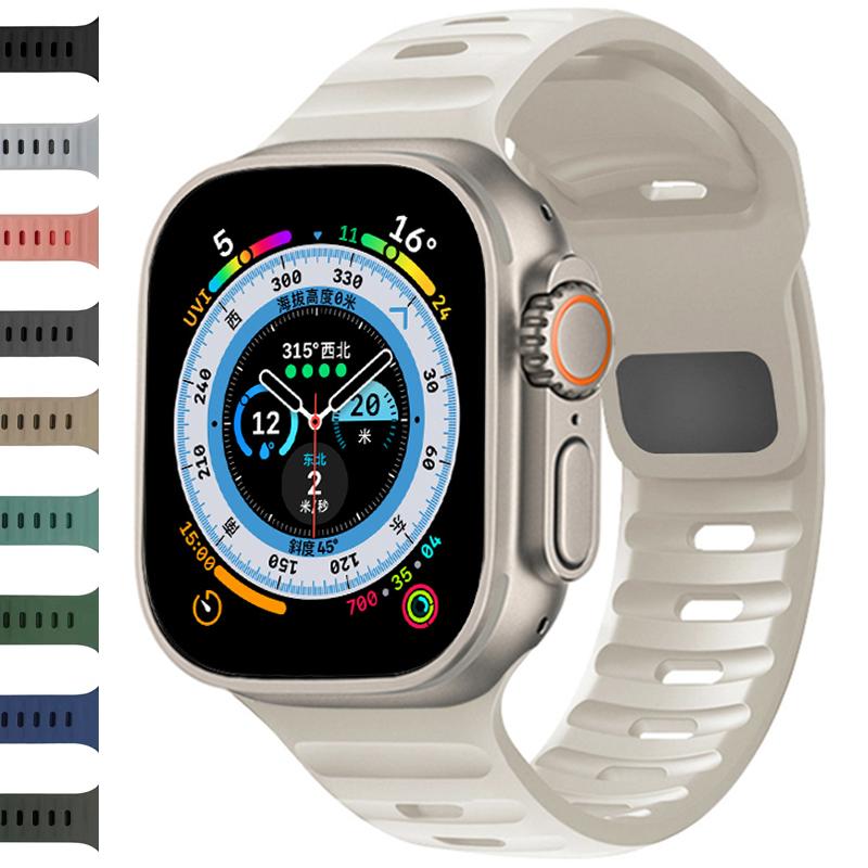 

Силиконовый ремешок для Apple Watch Band 49 мм, 44 мм, 45 мм, 42 мм, 41 мм, 42 мм, 38 мм, мягкий спортивный ремешок для часов iwatch Serise Ultra 8, 7, 6, 5, браслет