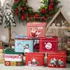2pcs Christmas Decoration Candy Boxes with Convenient Carry Handle Sweets Storage Solution Handheld Candies Holder