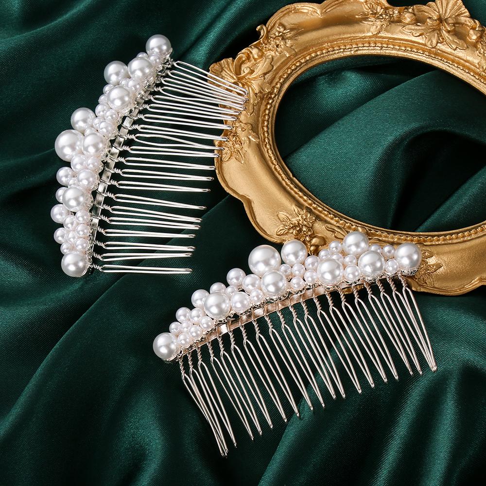 1 PC Wedding Party Haircomb Jewelry Hair Ornaments Bride Barrette Pearl Hairpin Hairwear Bridal Headpiece