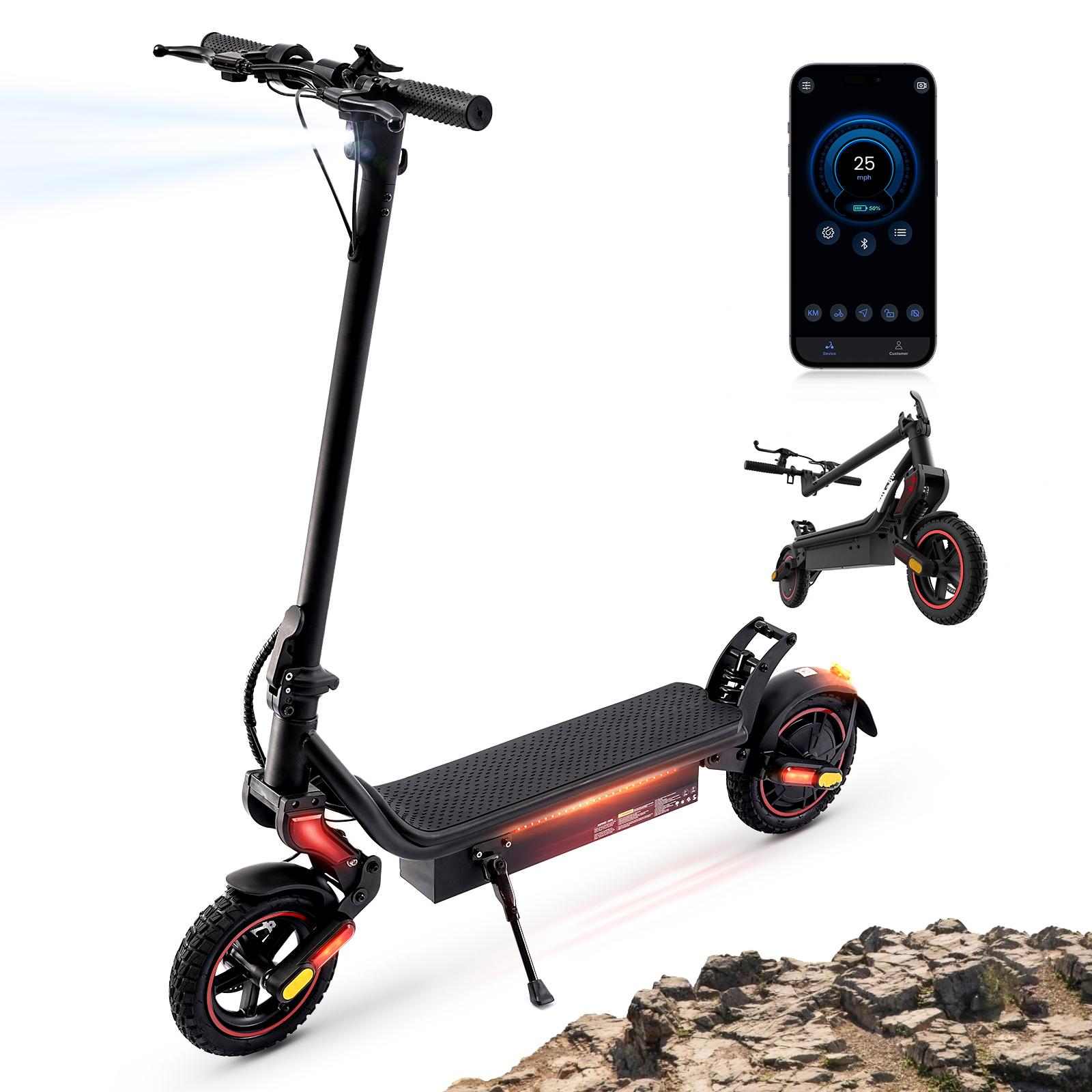 W8-DZ Elektroroller 750W Motor 48V14Ah Akku, 40 km/h Höchstgeschwindigkeit 9,3” Offroad-Reifen, Dreifachbremse mit App Doppelfederung escooters Urban Off-road