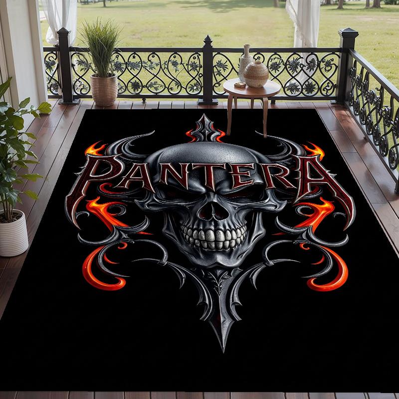 Crystal Velvet Rug with Pantera Design, Soft Non-Slip Floor Mat for Living Room Bedroom Decor