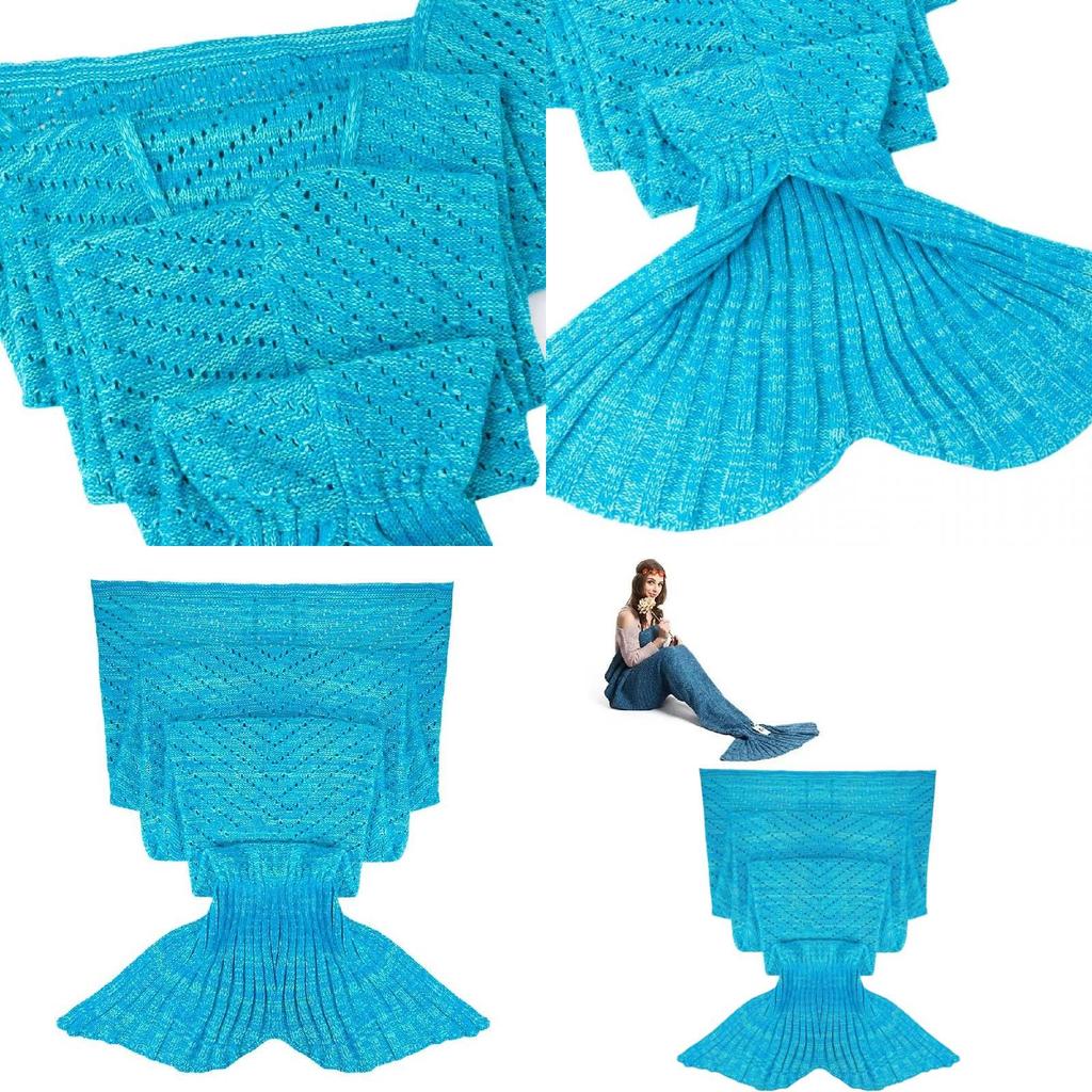 Mermaid Tail Throw Blanket With Acrylic Material For Kids And Adults Perfect For Spring And Fall
