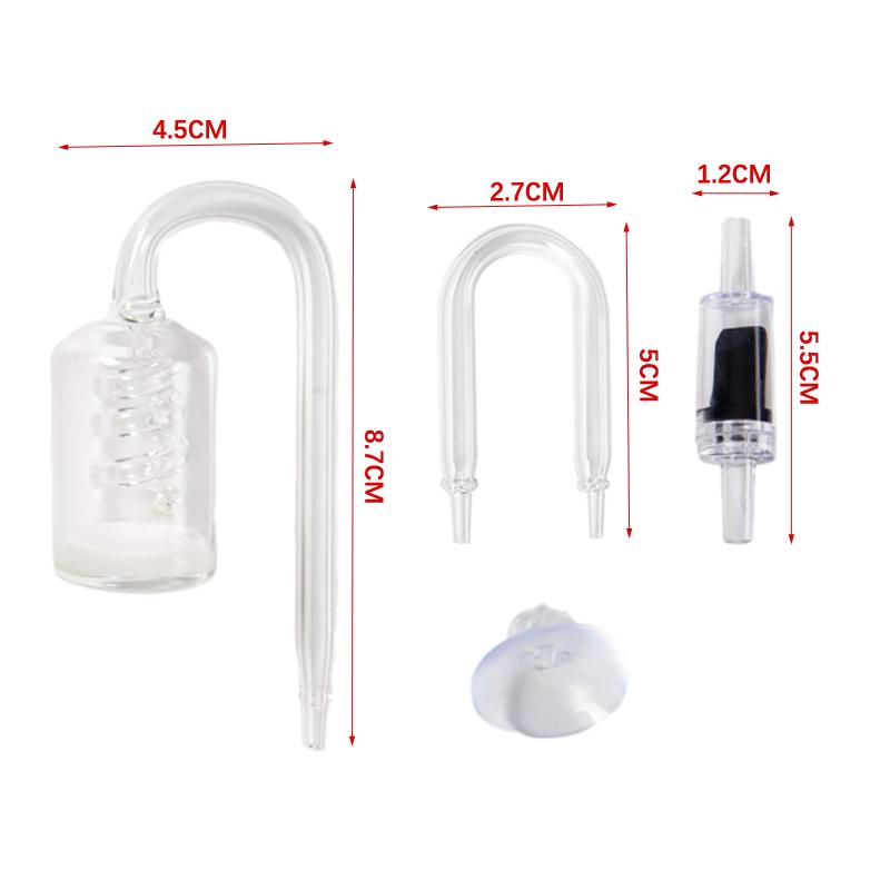 Aquarium DIY carbon dioxide diffuser glass CO2 atomizer, CO2 regulator generator accessories for the growth of aquatic plants