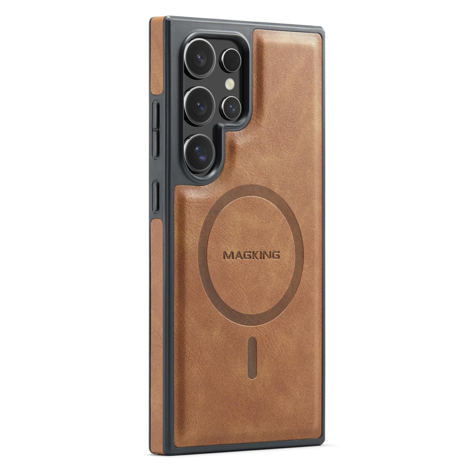 MAGKING K1 Series For Samsung Galaxy S26 Ultra Magnetic Case PC + TPU + PU Leather Phone Cover