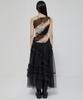 Peulleeoeob Tulle Layered Long Skirts (Fl-266_Black)