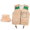 Kids Outdoor Adventure Clothes Utility Vest Fisherman Hat Set Stage Costumes Stylish Summer Camping Hiking Outfits For Young Boys