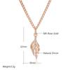 Rose Gold Color Leaf Long Pendant Necklace For Women Fashion Natural Zircon Accessories Daily Fine Jewelry