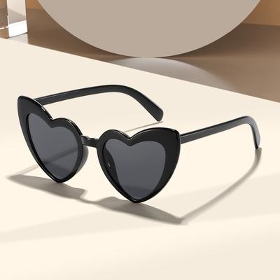 New European and American Style Love Women's Sunglasses Women's Fashion Trend Big Face Thin Peach Heart Sunglasses