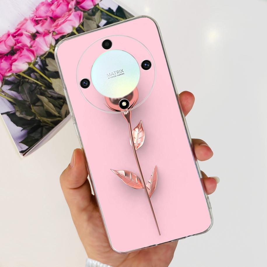 For Honor X9b 5G Case 2023 Fashion Flower Clear Silicone Soft Back Cover For Honor X9a RMO-NX1 Funda HonorX9 X 9 X 9B X 9A Coque