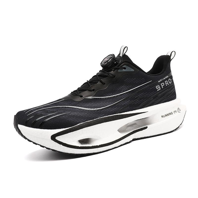 Men's and Women's 9pro Running Shoes Men's Rotating Buckle Summer Single Mesh Breathable Junior High School Students Carbon Plate Shock-absorbing 