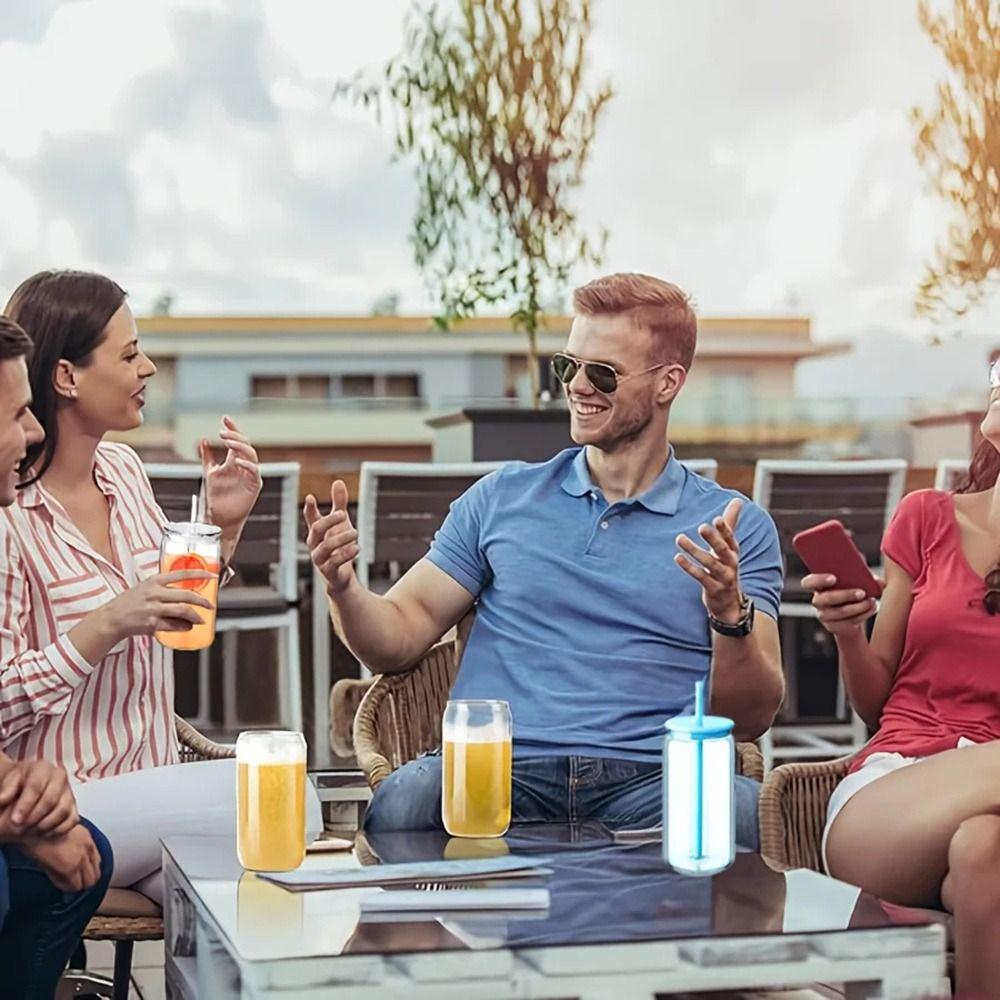 Reusable Water Bottles Break-Resistant Snow Globe Tumbler Gift Mason Jar Cups Holiday Gifts