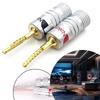 24K Musical Sound Banana Plug Pin Screw Type for Speaker Wire Speaker Wire Cable Connectors Gold Plated with Screw Lock