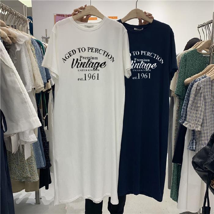 YYFS Women's Fashion Summer Spring Short Sleeve O-Neck Loose Waistline Casual Dresses