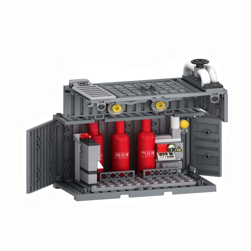 MOC Military War Accessories WW2 Soldier Building Blocks Roadblock Motorcycle Case Container Bag Brick Toy