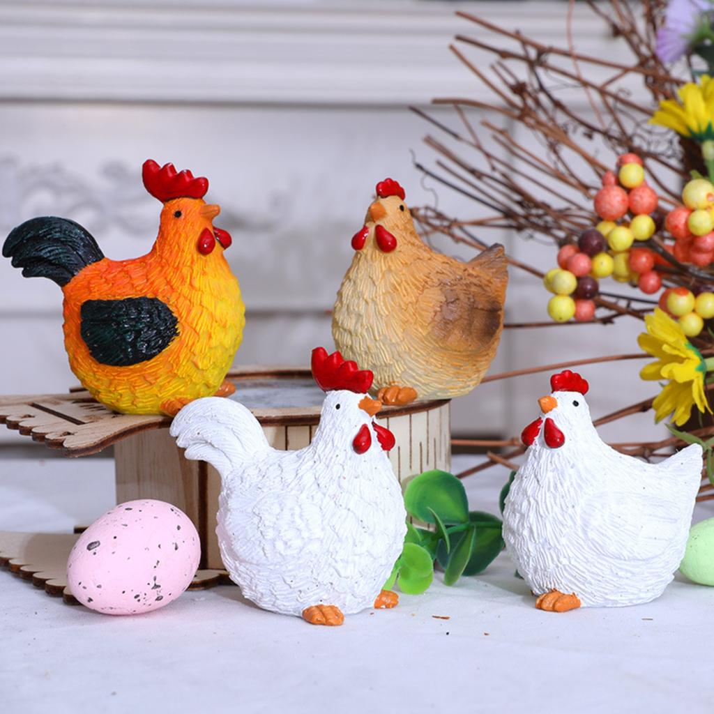 2pcs/set Easter Independent Adorable Chick Set Indoor/Outdoor Decorative Resin Ornament