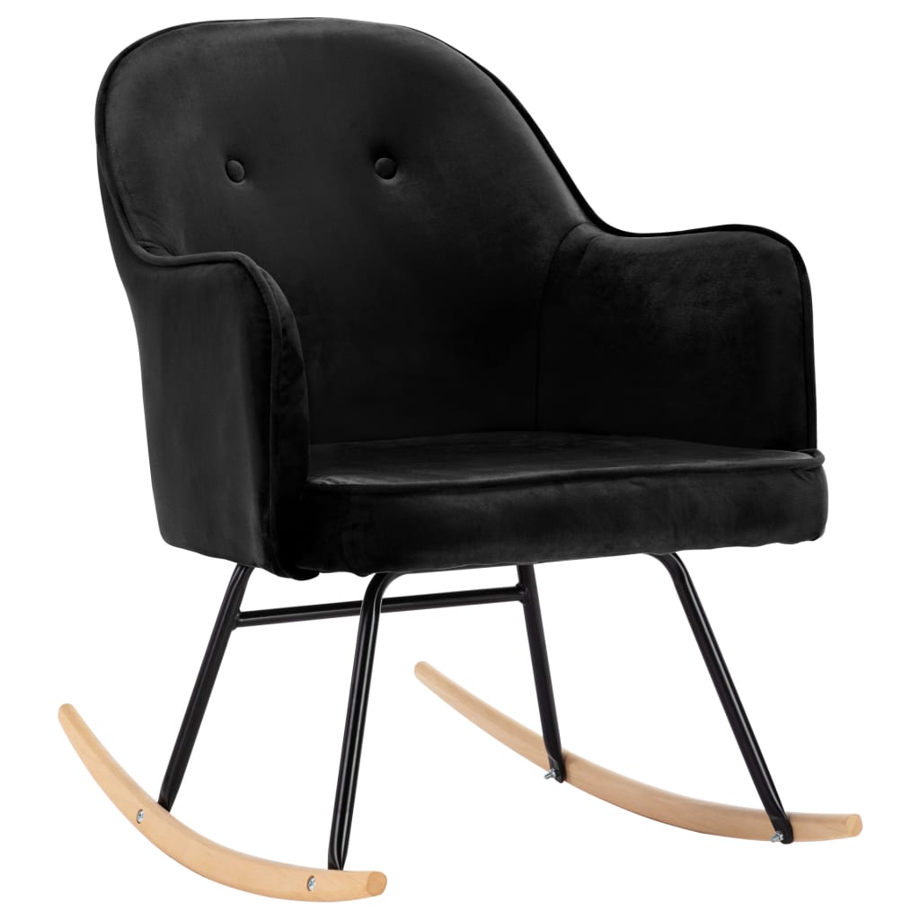 Rocking Chair Black Velvet