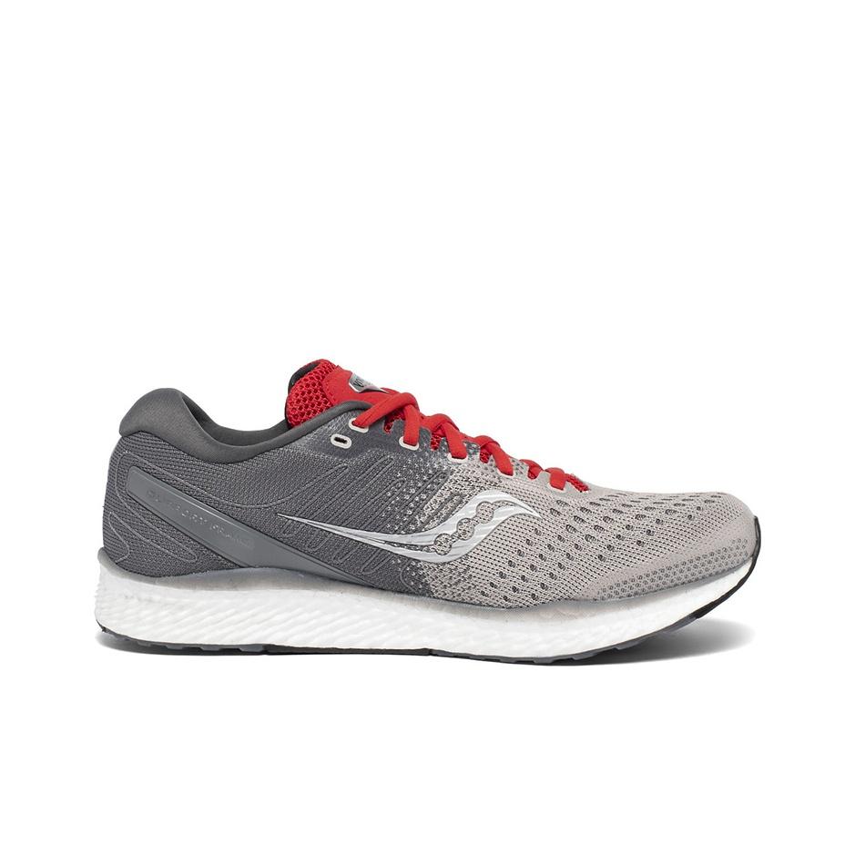 SAUCONY Freedom 3 Comfortable Cushioning Mesh Slip-Resistant Lightweight Low-Top Running Shoes Men Sneaker Gray Red S20543-30