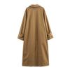 Womens Reversible Double-Sided Trench Coat Long Sleeve Street Style Windbreaker Fall 2025