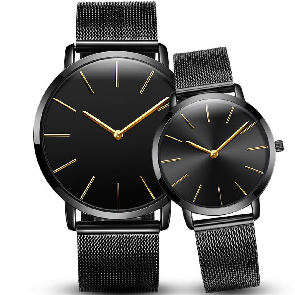Barsh Watch Buy 1 Pair Couple Stylish Glass Steel Band Mesh Belt Quartz Watch at ...
