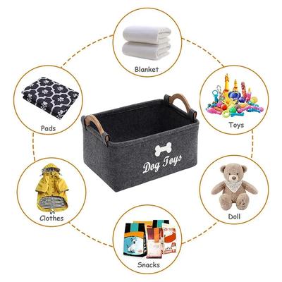 Pet Toy Box Felt Cat and Dog Toy Box Personalized Toy Organizer Box Toy Storage Box Clothes Storage Box Collar Storage