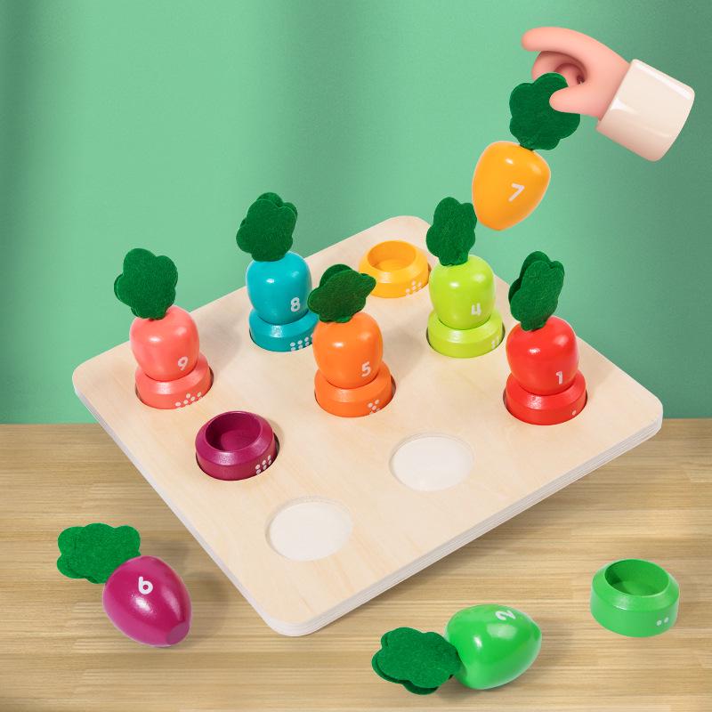 

Cross-Border Wooden Children s Number & Color Matching Puzzle Toy