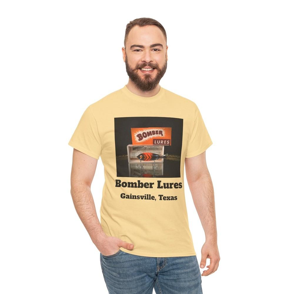 Vintage Bomber Lures Fishing Tee, Gainsville Texas Angler Shirt, Fisherman Gift, Unisex T-Shirt XL