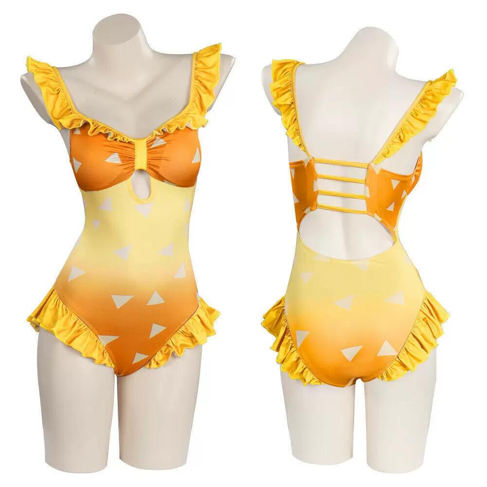 Demon Slayer Kaigaku Demon Slayer Corps Uniform Upper Rank Six Thunder Breathing Cosplay Set